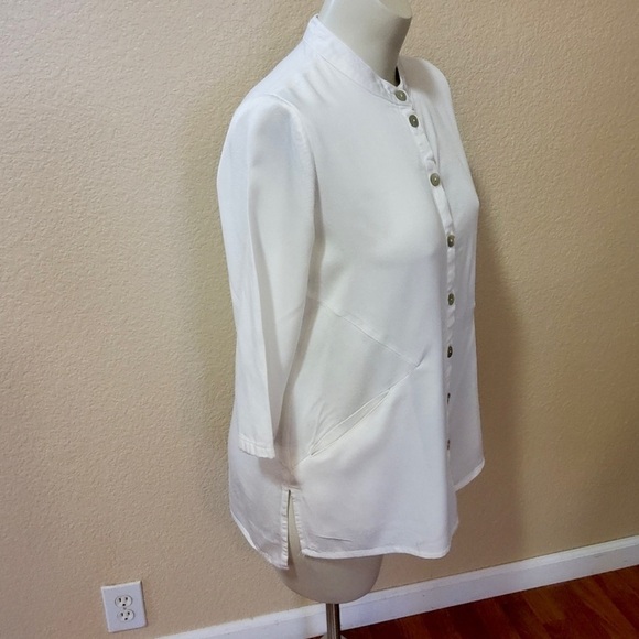 Soft Surroundings Tencel Lyocell Button Down Tunic Top Shirt small - Picture 2 of 10